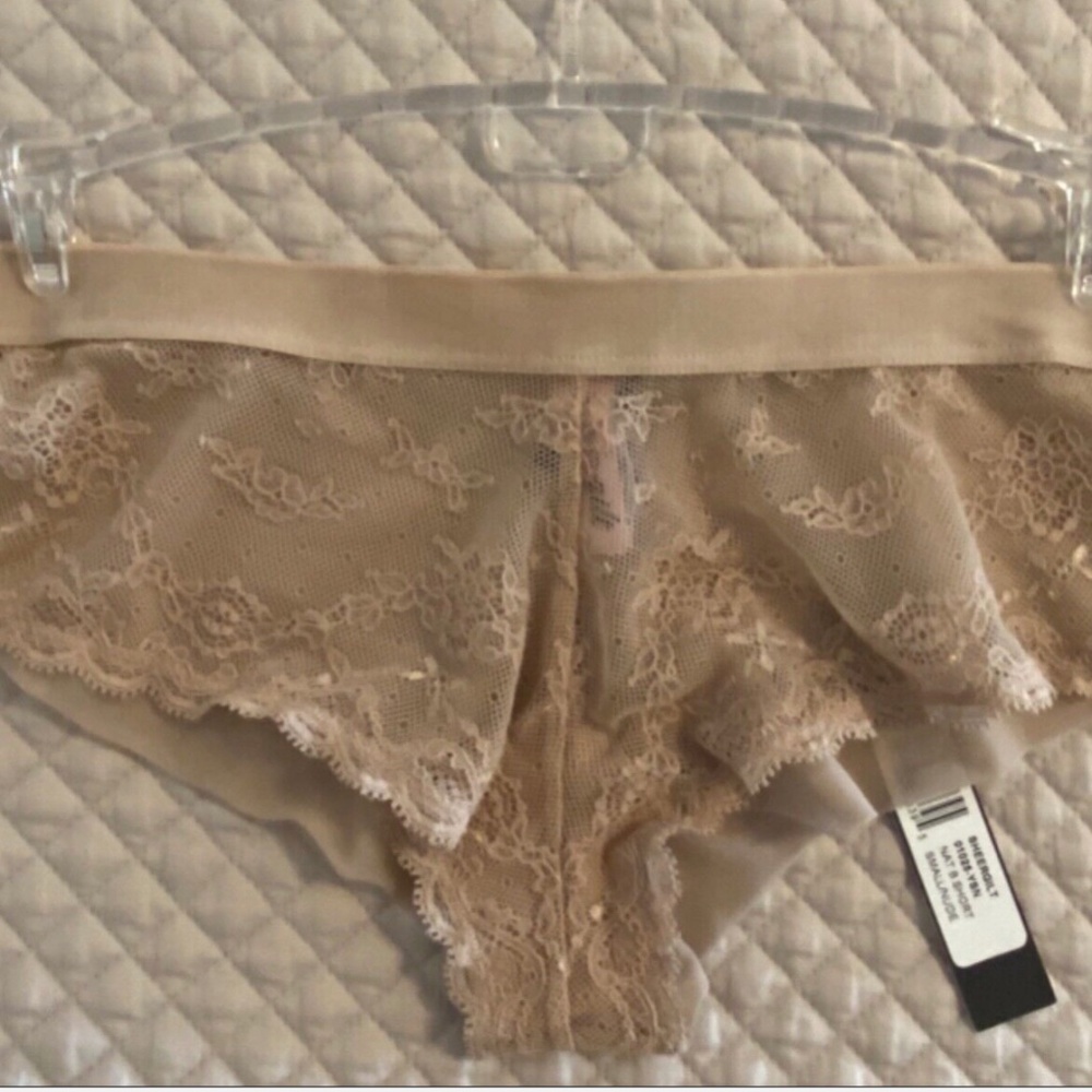 NWT Nude Lace Boy Shorts Size S